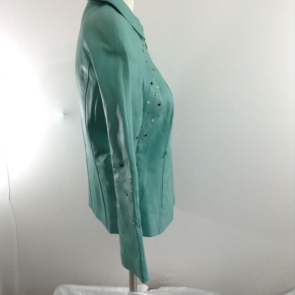 Pamela Mc Coy Vintage Leather Hourglass Blazer Jacket Size XS - Picture 4 of 8